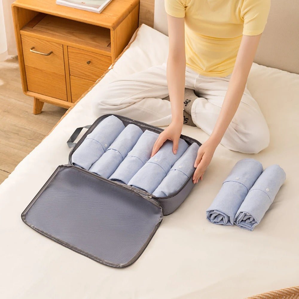 organisateur de valise set 3 pièces compressible gris