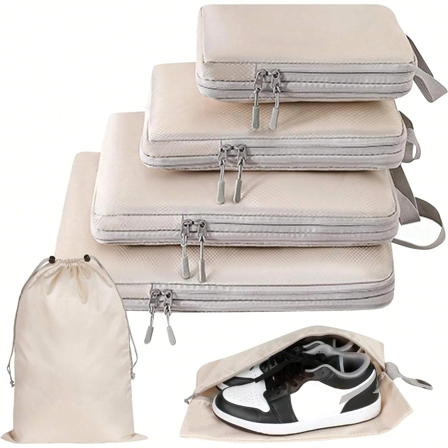 organisateur de voyage valise set 6 pieces beige