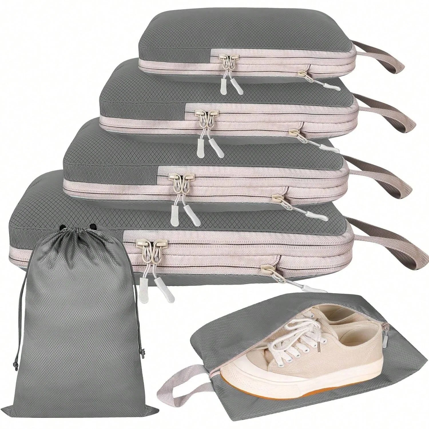 organisateur de voyage valise set 6 pieces gris