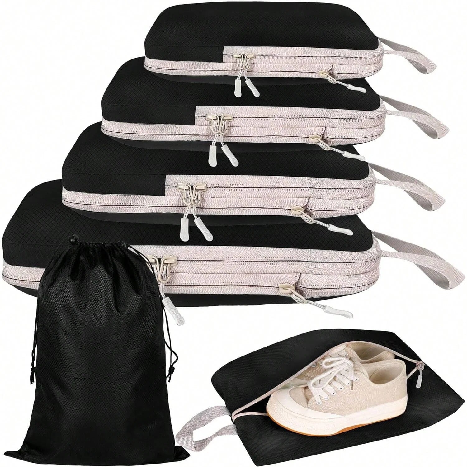 organisateur de voyage valise set 6 pieces noir