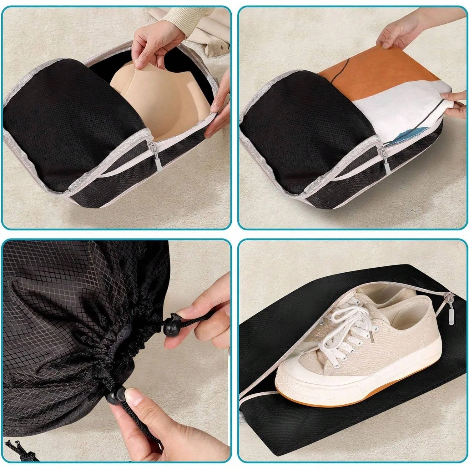 plusieurs vues organisateur de voyage valise set 6 pieces