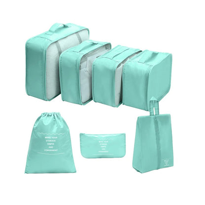 organisateur pour valise ensemble de 7 sacs de rangement bleu ciel