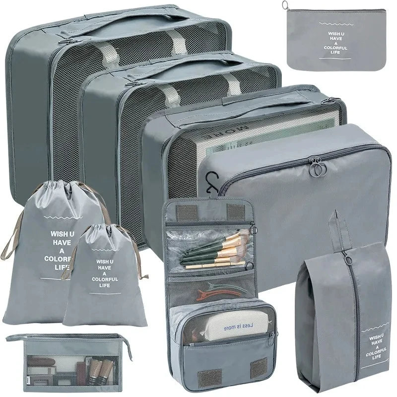 organisateur valise complet 10 pièces gris