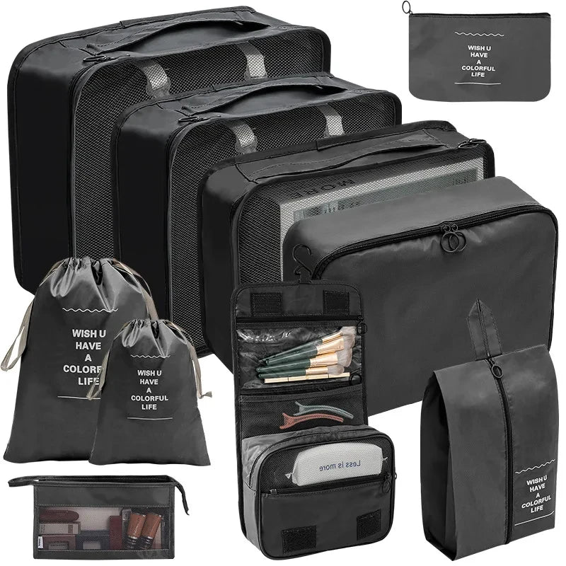 organisateur valise complet 10 pièces noir