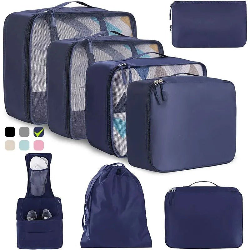 organisateurs de valise bleu