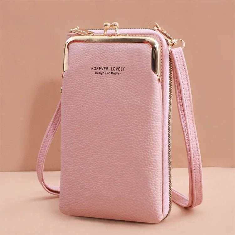 petit sac à main bandoulière en cuir rose