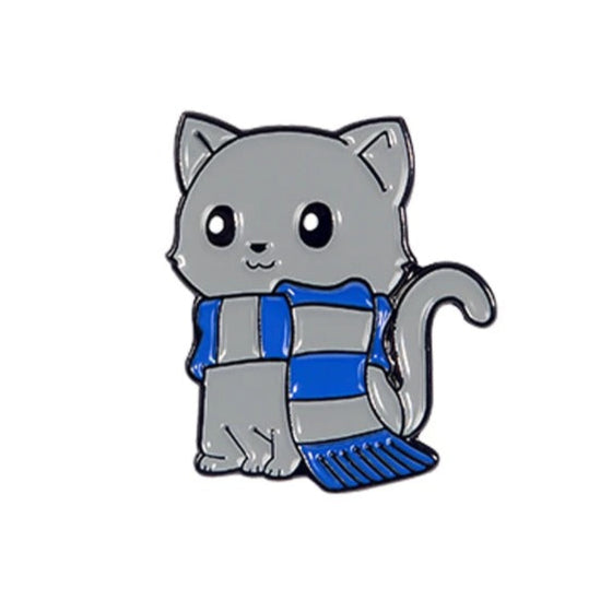 pin's chat pour sac enfant bleu