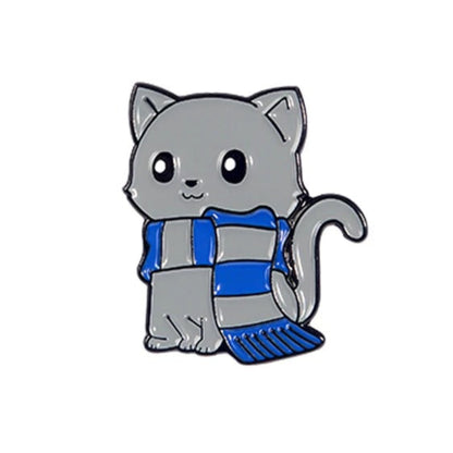 pin's chat pour sac enfant bleu