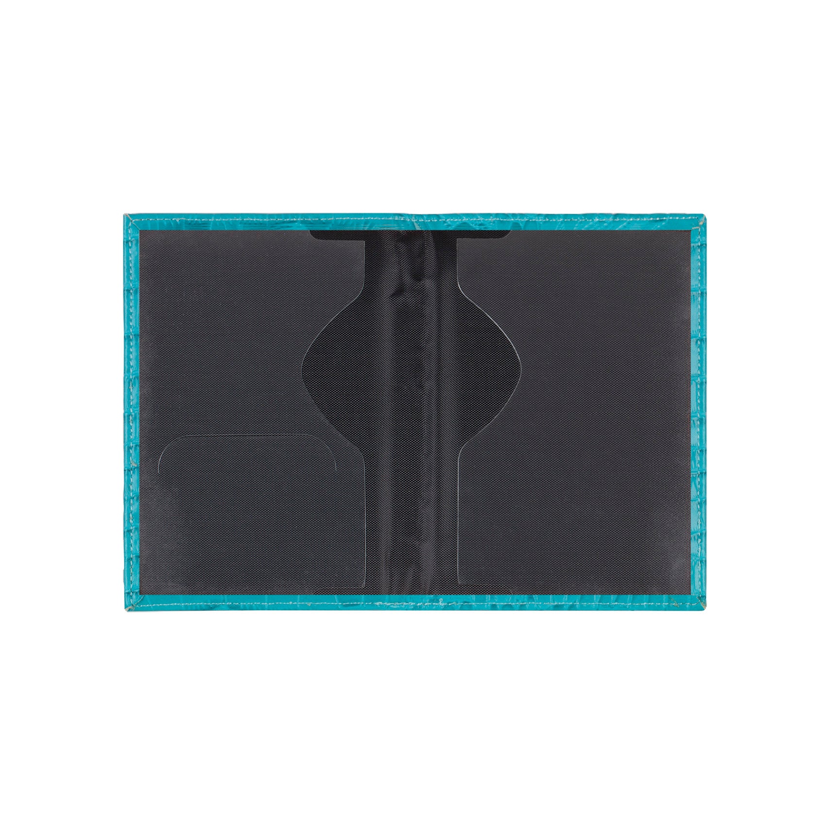 pochette passeport cuir crocodile ouvert
