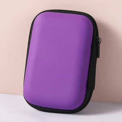 pochette rangement cables de voyage violet