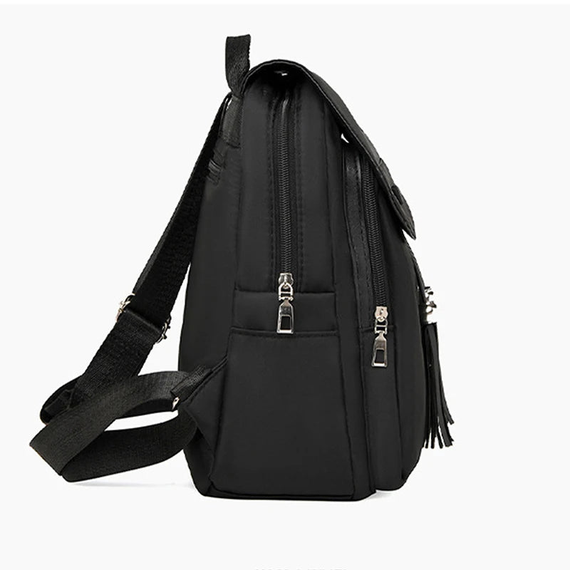 vue de profil d'un sac à dos ville ultra léger femme cuir