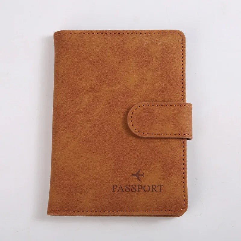 protege passeport en cuir étanche brun marron