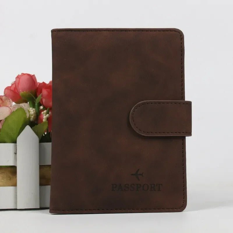 protege passeport en cuir étanche café