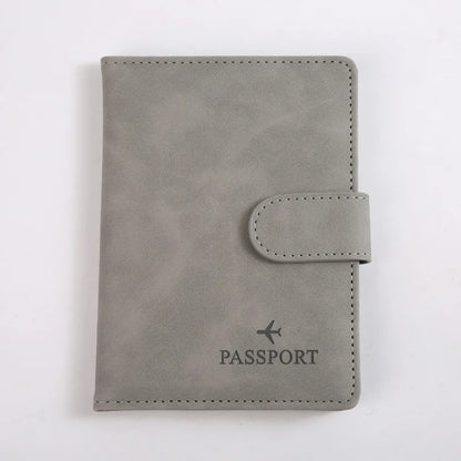 protege passeport en cuir étanche gris