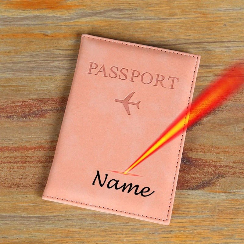 protege passeport personnalisé rose
