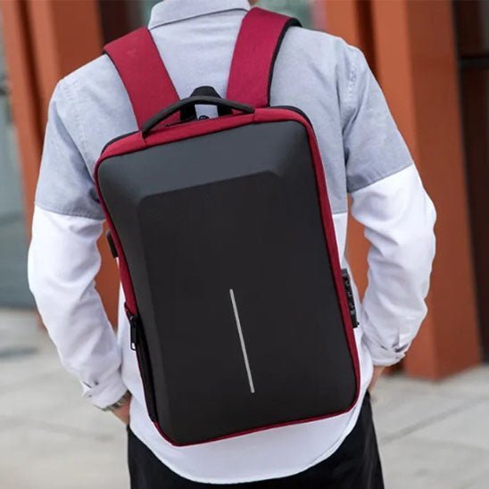 sac a dos antivol coque rigide rouge design