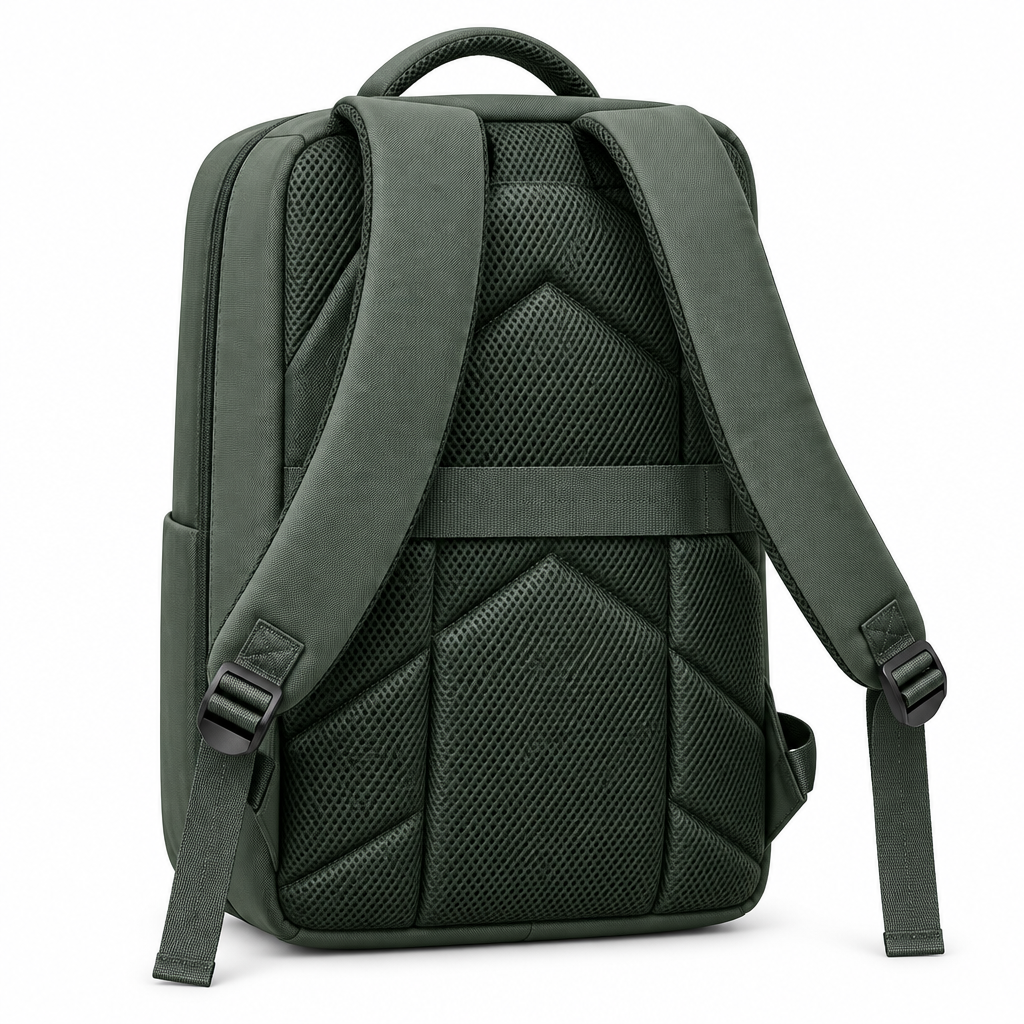 Vue arrière du sac a dos avion cabinecompressible avec dos et bretelles