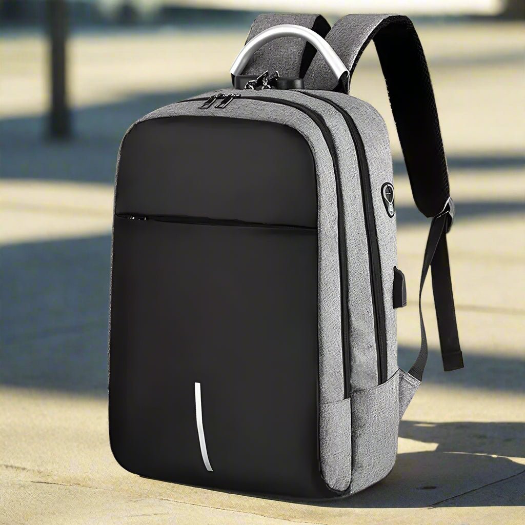 sac a dos cabine anti-vol gris
