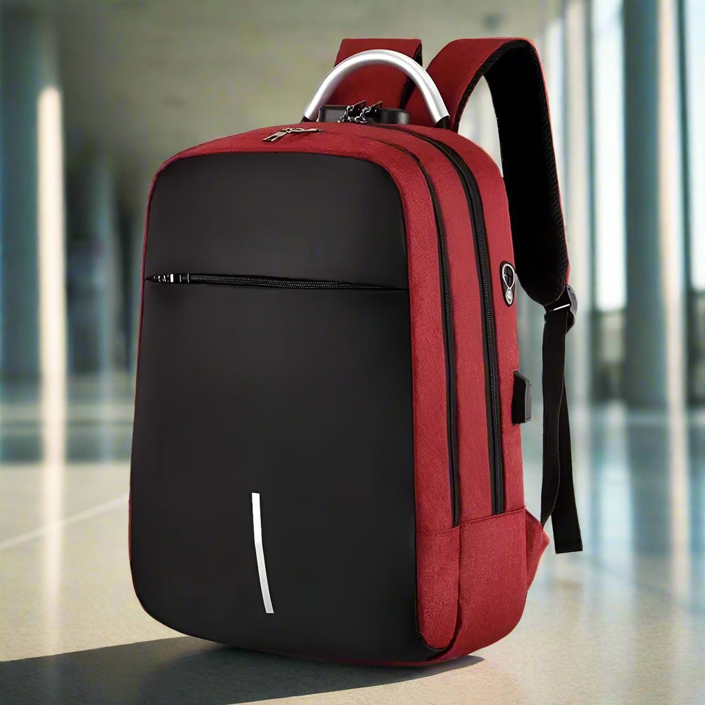  sac a dos cabine anti vol rouge