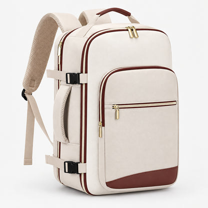 Sac à dos cabine Organizer 4 pièces vue trois-quarts beige
