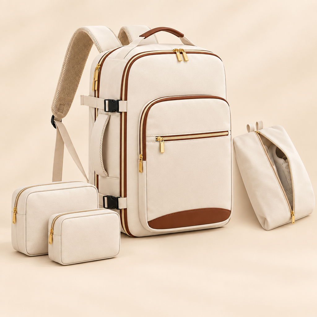 Sac à dos cabine Organizer avec deux pochettes et housse à chaussures stylé