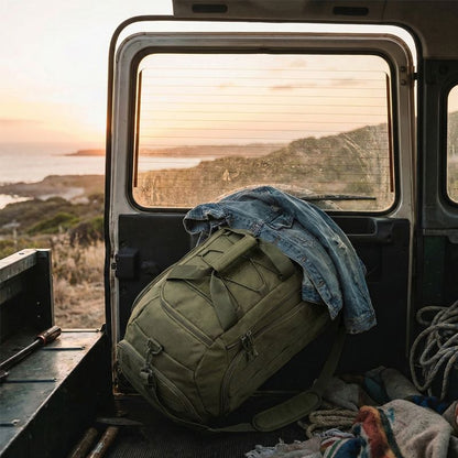 sac à dos convertible dans une remorque de pickup