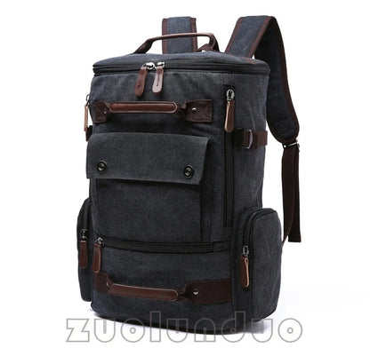 sac a dos en toile vintage noir