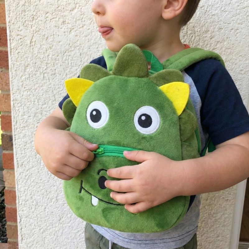 sac a dos enfant 3 ans dragon vert au torse