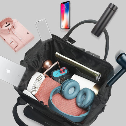 affaires dans grand sac à dos multi compartiment femme voyage