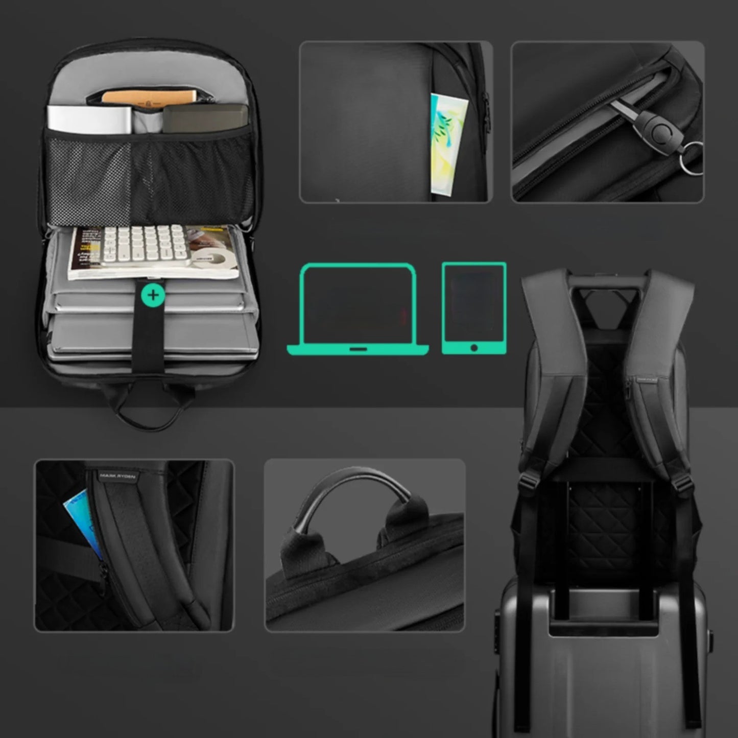 sac a dos ordinateur minimaliste et etanche compartiments