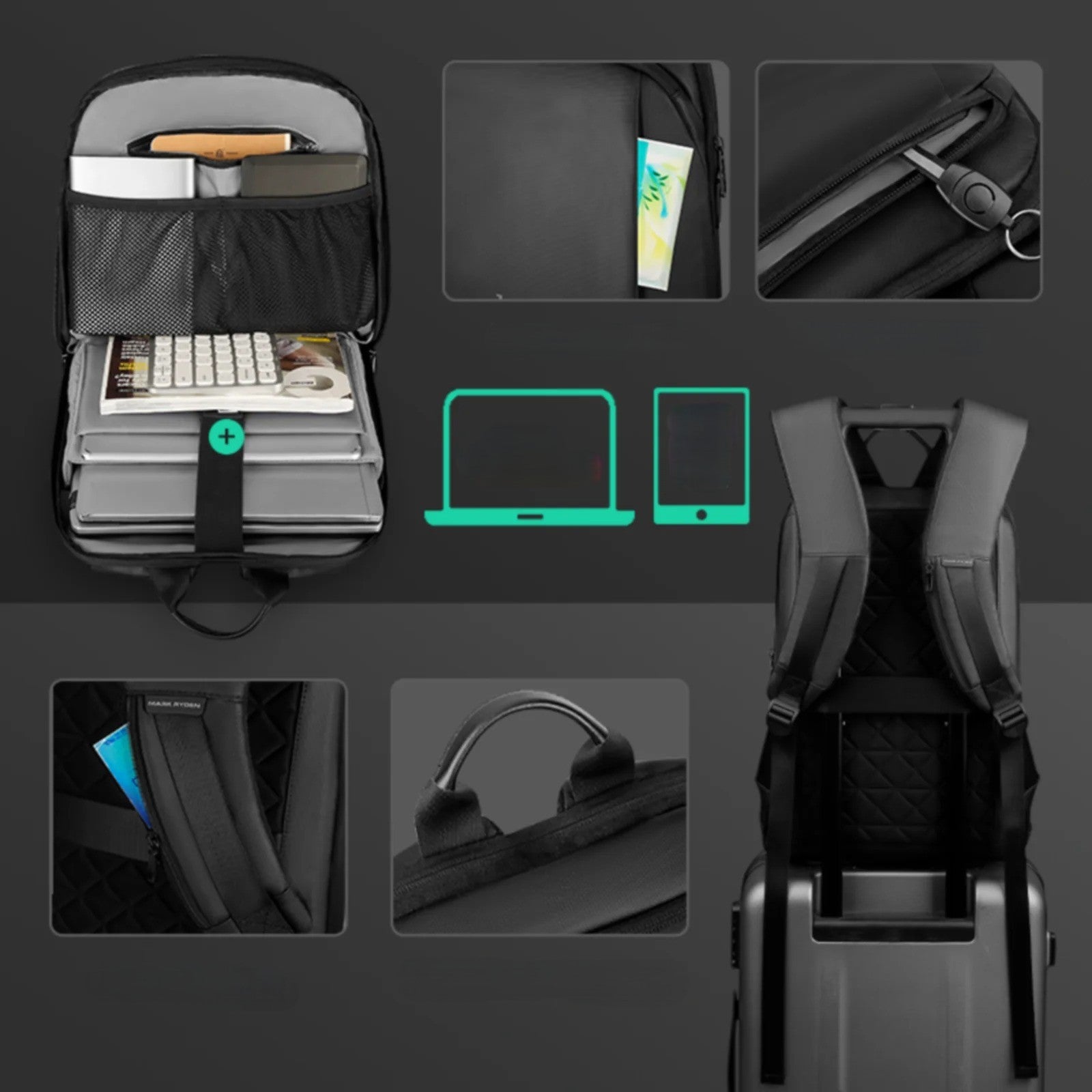 sac a dos ordinateur minimaliste et etanche compartiments