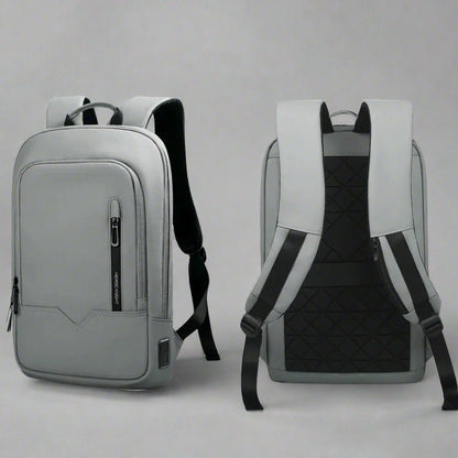 sac a dos ordinateur minimaliste et etanche gris recto verso