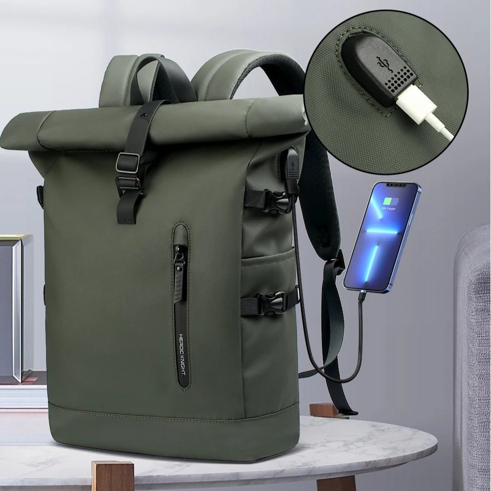sac a dos roll top backpack avec port usb bureau