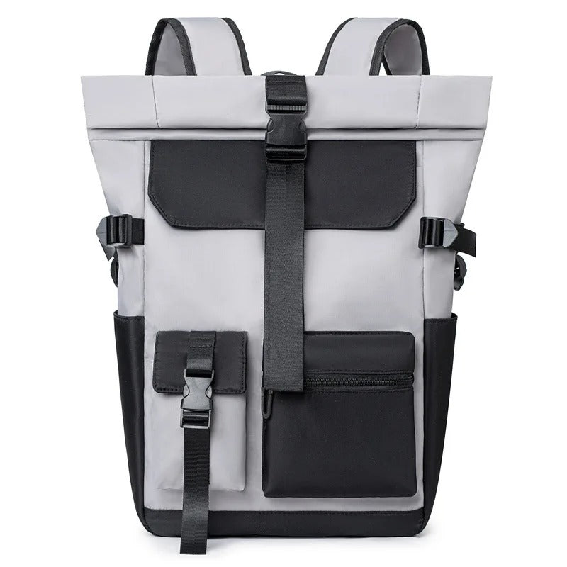 sac a dos roll top gris