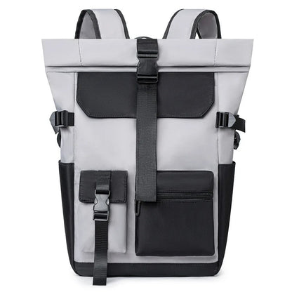 sac a dos roll top gris