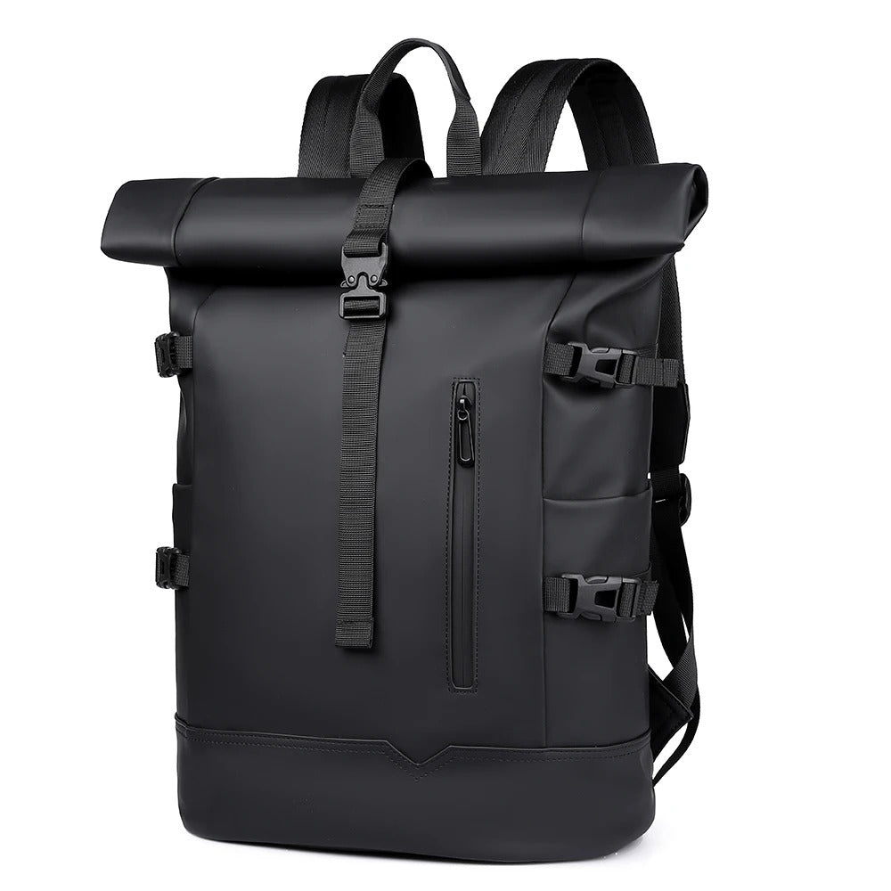 sac a dos roll top imperméable noir