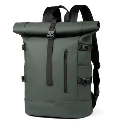 sac a dos roll top imperméable vert