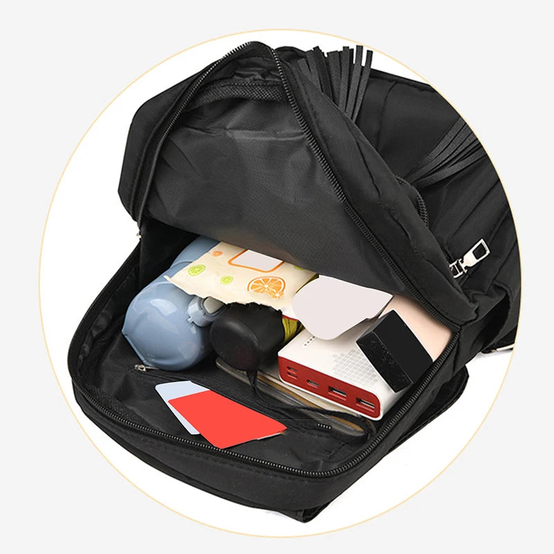 sac à dos ville ultra léger femme cuir ouvert et rempli