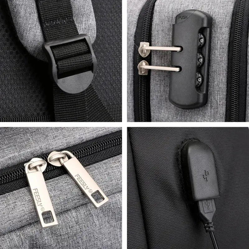 sac a dos voyage antivol ordinateur 15 pouces fermetures securisee