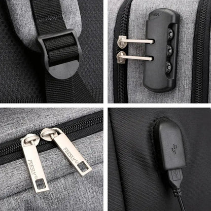 sac a dos voyage antivol ordinateur 15 pouces fermetures securisee