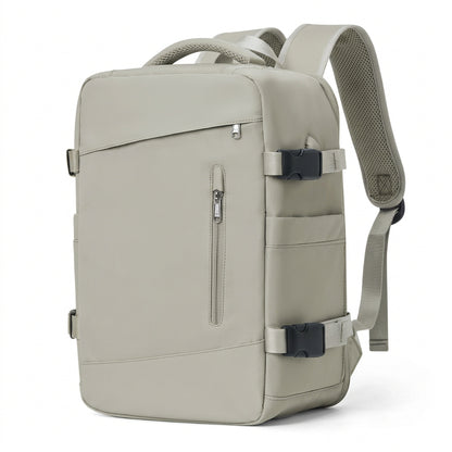 sac a dos voyage avion Aerocompact coloris brun, vue de trois quarts