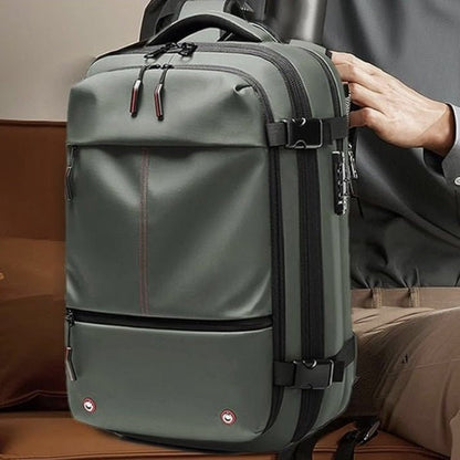 sac a dos voyage compression sous vide design gris 