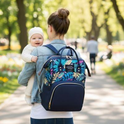 Sac a langer  bleu
