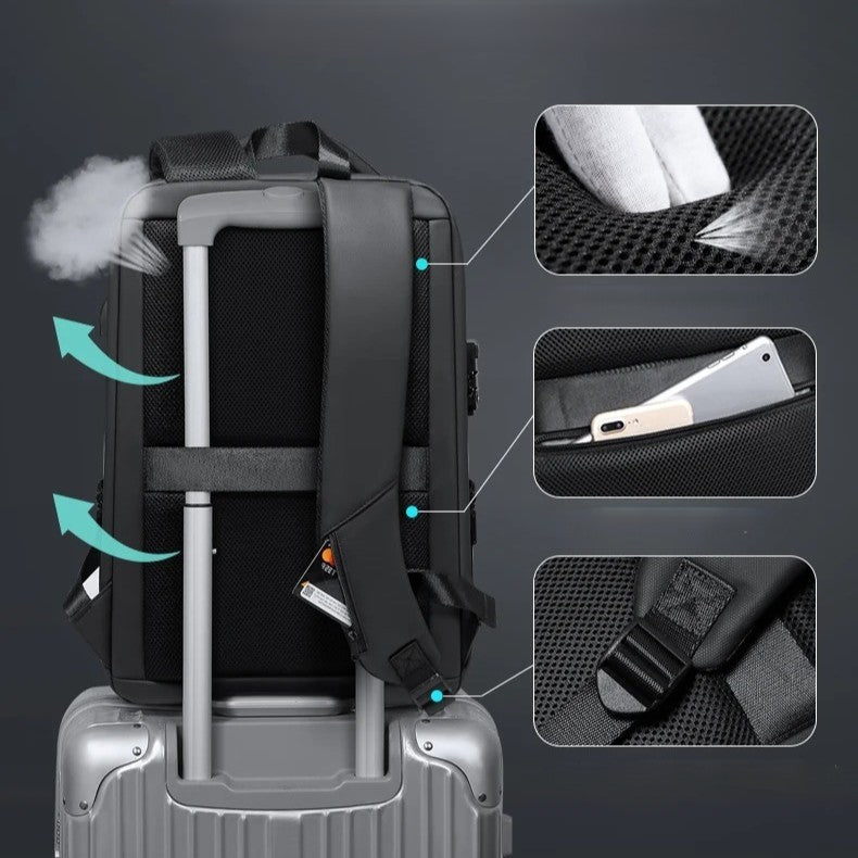 valise sur un sac antivol premium extensible noir