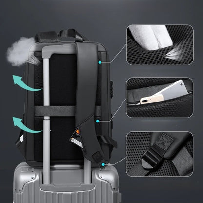 valise sur un sac antivol premium extensible noir