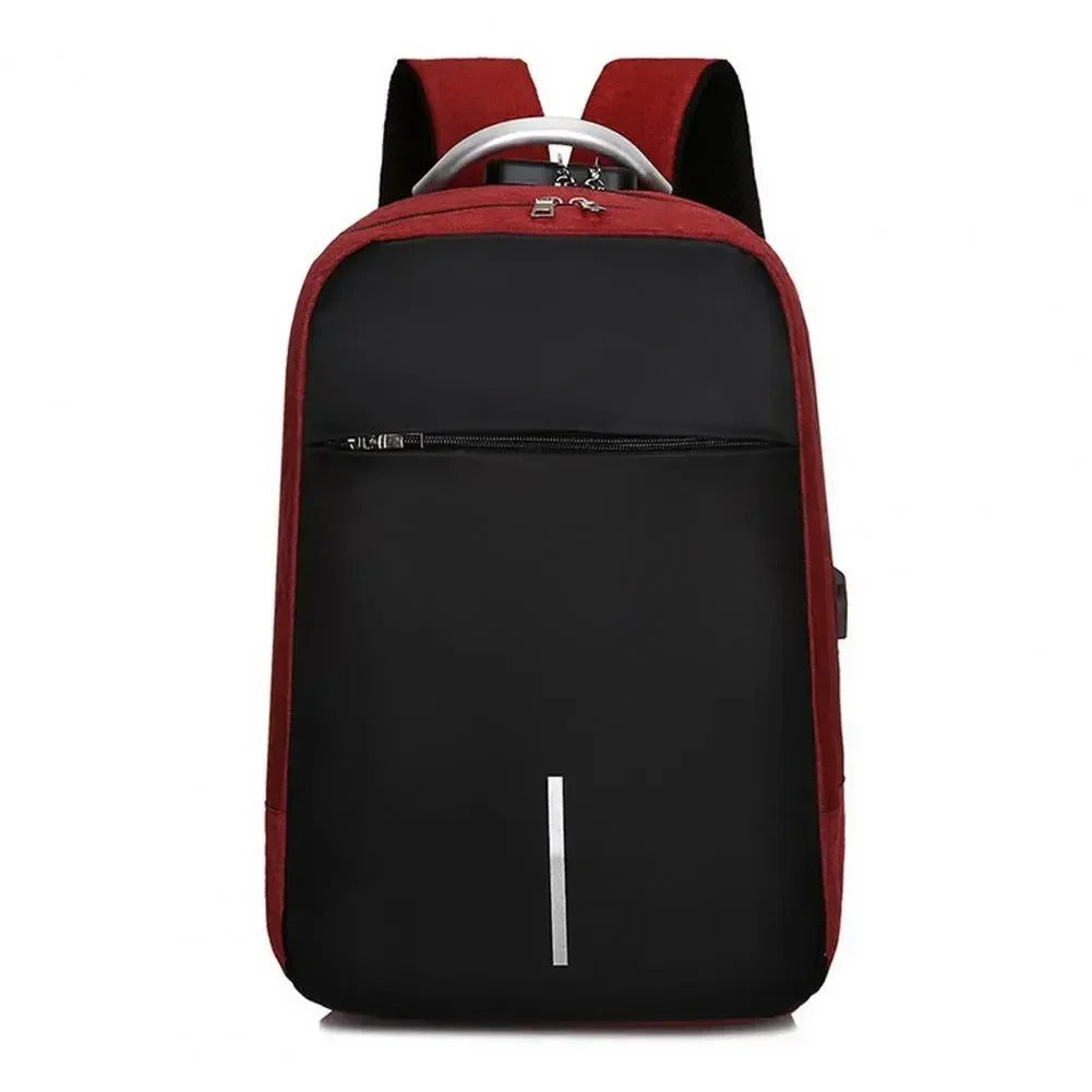 Vue de face du sac avion cabine AIRSECURE rouge à panneau avant noir