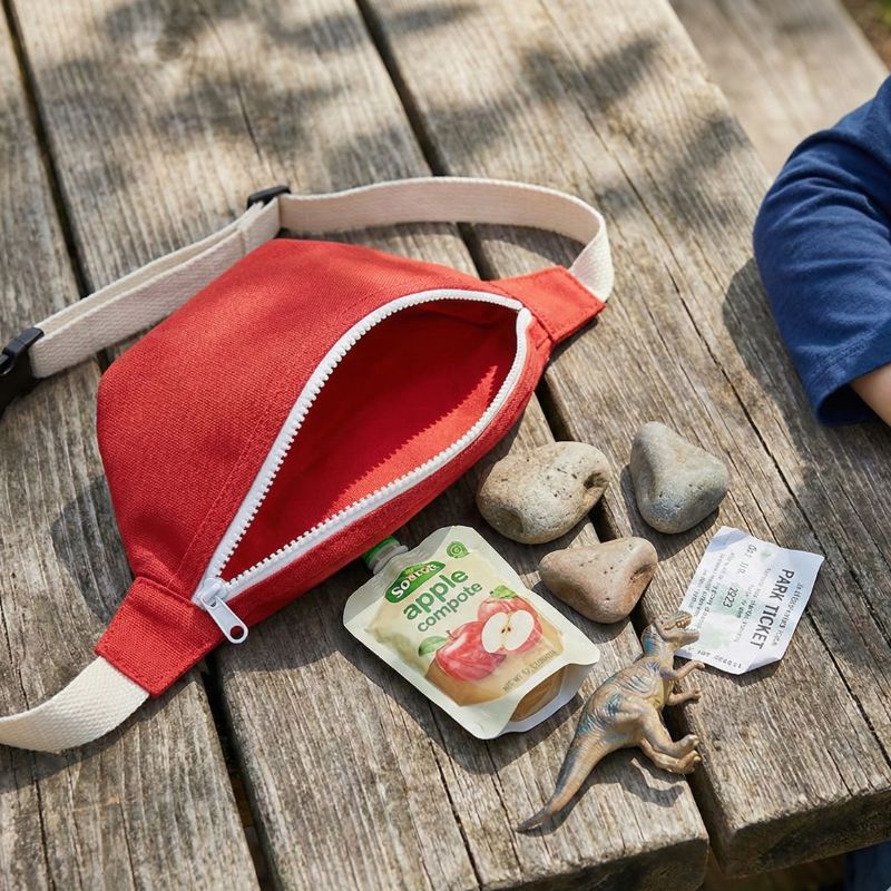 sac banane enfant rouge ouvert