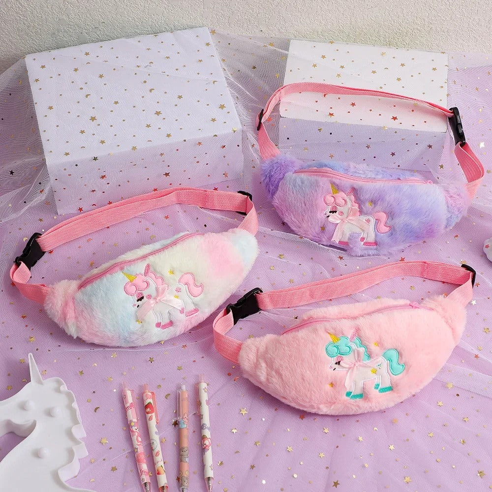 sac banane enfant fille coloree peluche design mignon