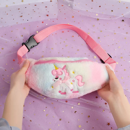 sac banane enfant fille coloree peluche petite taille