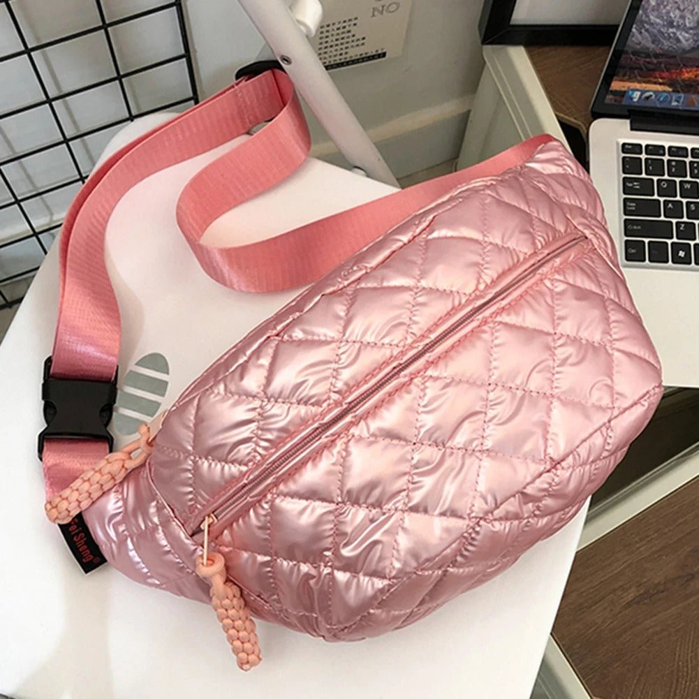 sac banane femme matelassé rose
